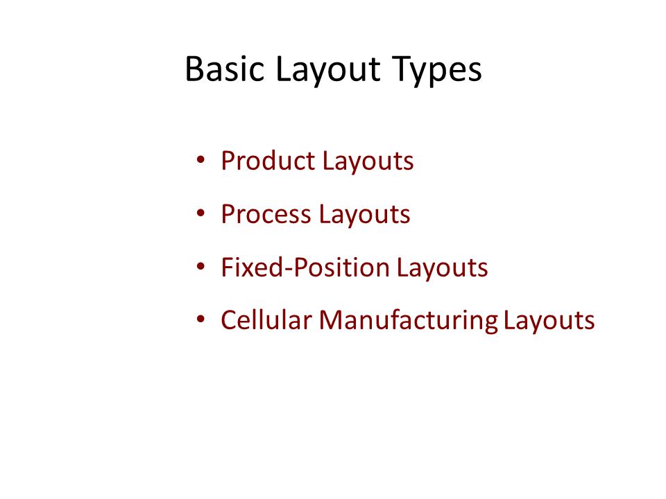 Four Main Types of Plant Layout